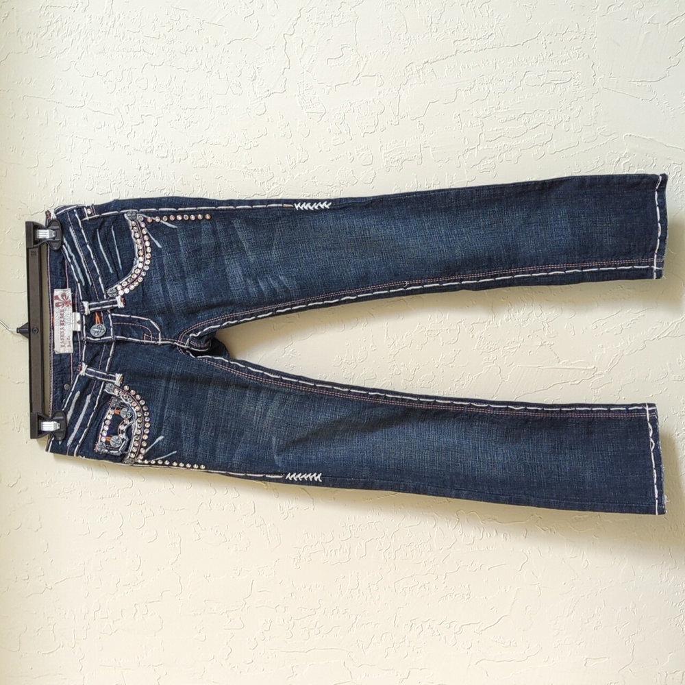 Laguna Beach Jean Co. Rhinestone and Fleur de Lis Embellished Jeans Size 24